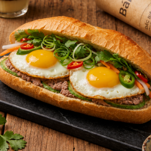 Bánh Mì Trứng Ốp La [Sunny Side-up Fried Egg] (B5)